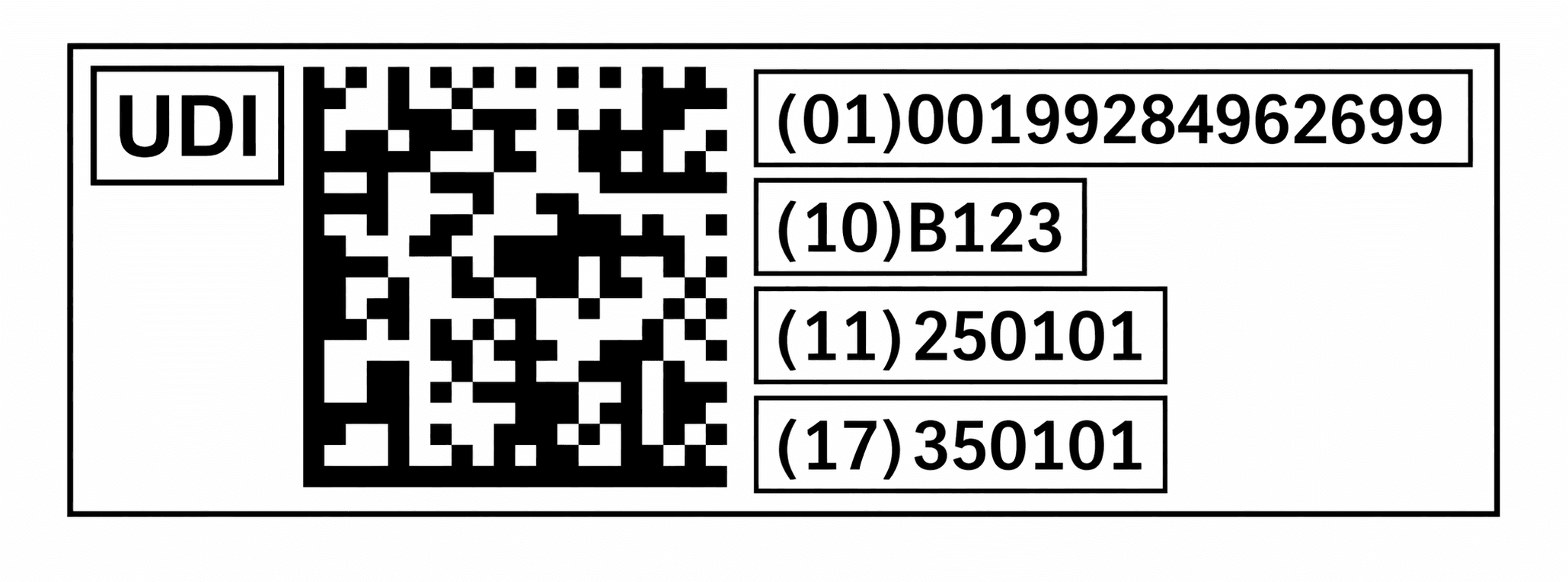 Example 2D Data Matrix UDI code